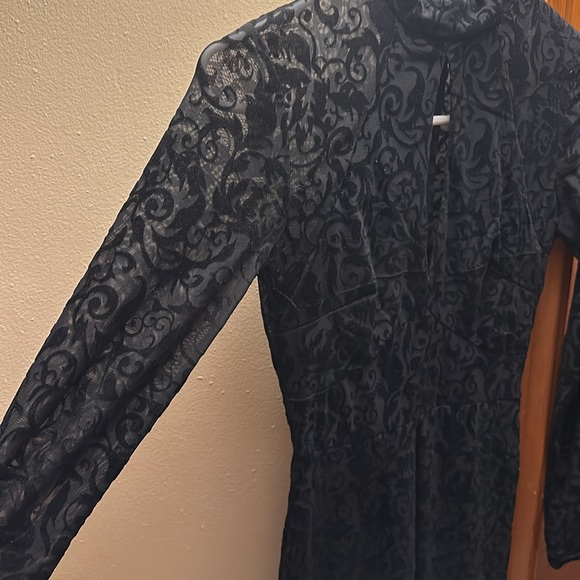 Windsor Black Sheer Patterned Mini Dress - Picture 3 of 6